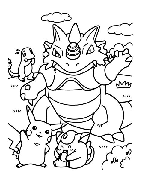 pokemon coloring printable|Pokemon Coloring Page for Kids 